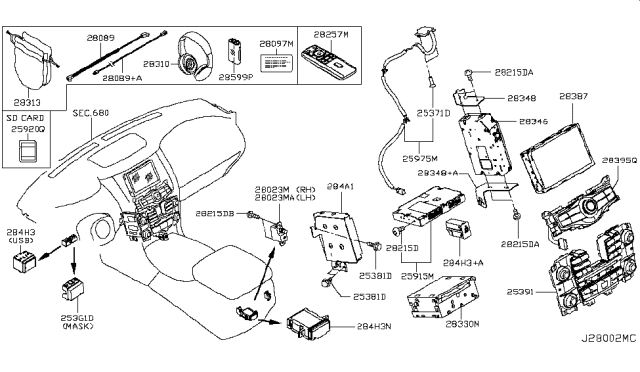 2017 Infiniti QX80 Antenna Assy-Gps Diagram for 259751LA1A