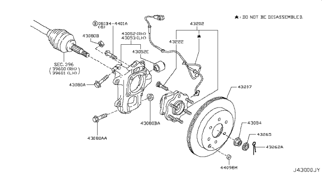 2011 Infiniti QX56  Bolt-Wheel Diagram for 432221LB0A