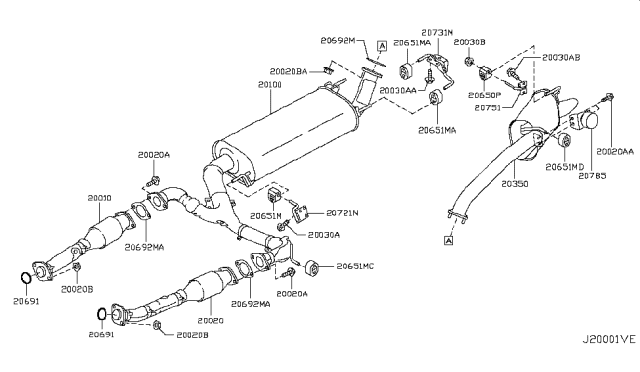 2013 Infiniti QX56 Nut Diagram for 01223N0021