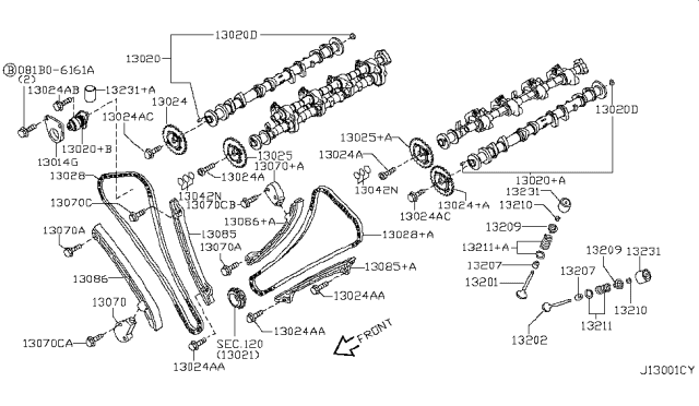 2011 Infiniti QX56  Lifter-Valve Diagram for 132311LA0A