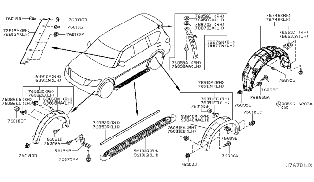 2017 Infiniti QX80  Bolt Diagram for 01125N6121