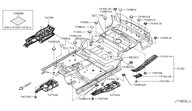 2011 Infiniti QX56  Insulator Diagram for 80160AQ000