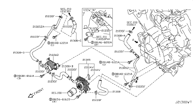 2018 Infiniti QX80  Pipe-Water Diagram for 140531LA1A
