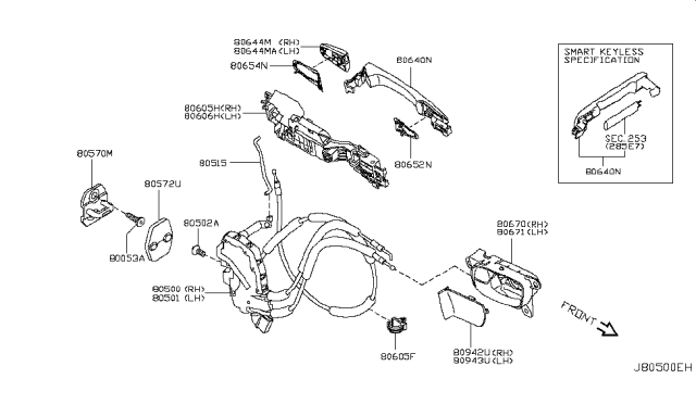 2019 Infiniti QX80  Handle Assy-Door Inside, Rh Diagram for 806701LA1A