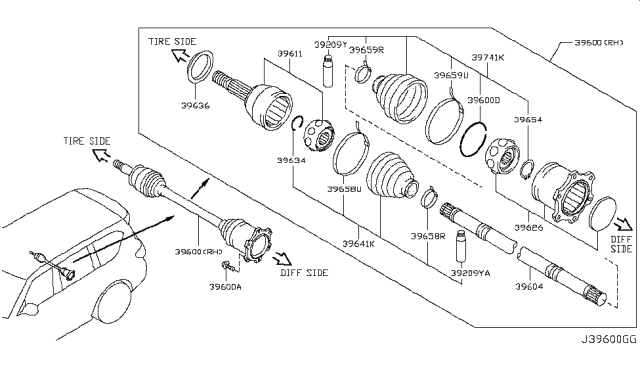 2018 Infiniti QX80  Ring-Snap, Drive Shaft Diagram for 397347S010