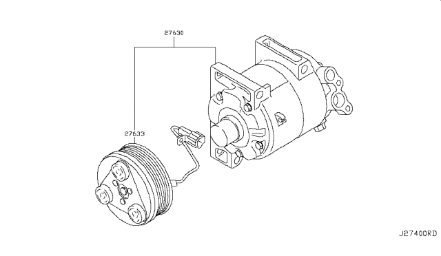 2018 Infiniti QX80  Compressor - Cooler Diagram for 926001LA1D