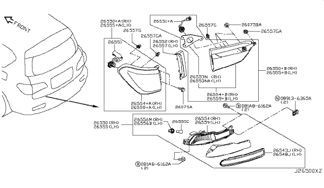 2017 Infiniti QX80 Rim-Combination LMP RH Diagram for 265521LA0A