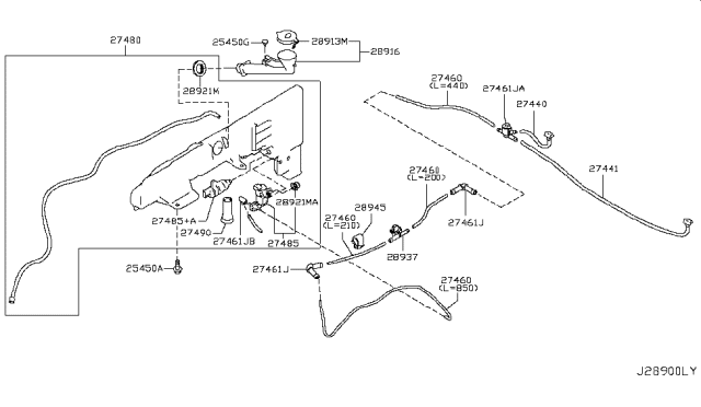 2013 Infiniti QX56 Packing-Washer Tank Diagram for 28921EB70A