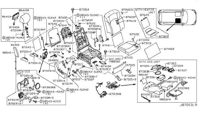 2019 Infiniti QX80  FINISHER Cushion Front Seat RH Rear Diagram for 873391LA0A