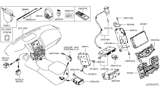 2018 Infiniti QX80  Battery - Headphone Diagram for 285991LA0A
