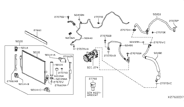 2019 Infiniti QX50  Pipe-Front Cooler, Low Diagram for 924505NA0A