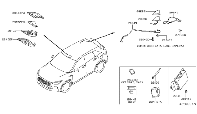 2019 Infiniti QX50 Feeder-Antenna Diagram for 282435NA0A