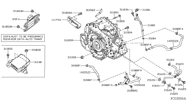 2019 Infiniti QX50  Seal-O Ring Diagram for 310843Z000