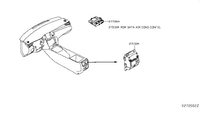 2019 Infiniti QX50  Controller Assy-Rear Air Conditioner Diagram for 275115GA0A
