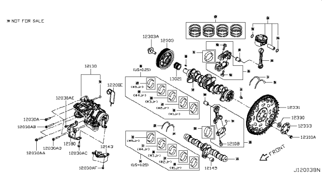 2019 Infiniti QX50  Pin-Vcr ACTUATOR Diagram for 121455NA0A