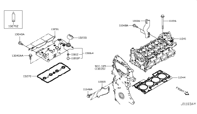 2019 Infiniti QX50  Head Assy-Cylinder Diagram for 110405NA0B