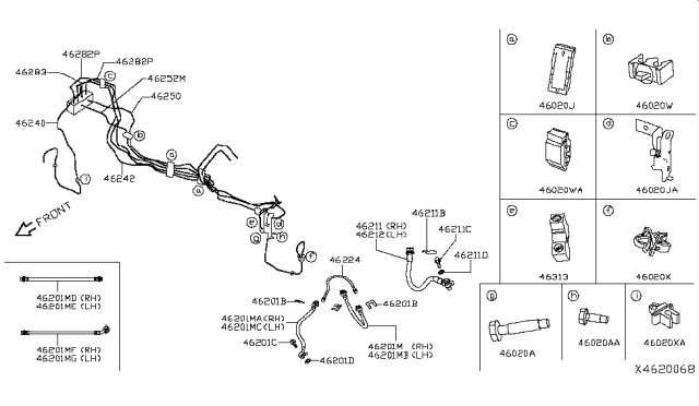 2019 Infiniti QX50  Clamp Diagram for 462715TA0A