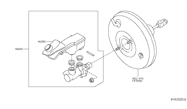 2019 Infiniti QX50  Cylinder Assy-Brake Master Diagram for D60105NA0A