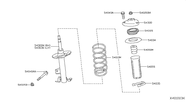 2019 Infiniti QX50 INSULATOR Assembly-STRUT Mounting Diagram for 543205NA0B