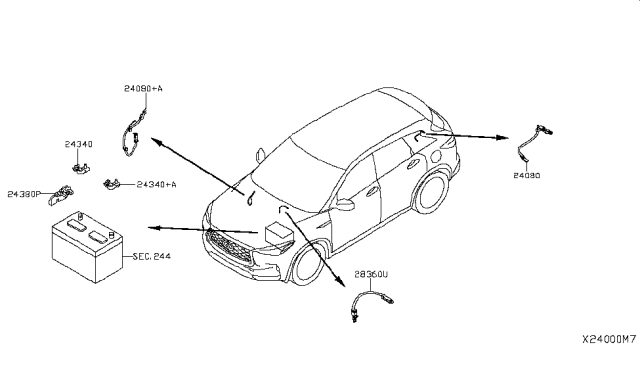 2019 Infiniti QX50  Wire-Bonding Diagram for 283605NA0A