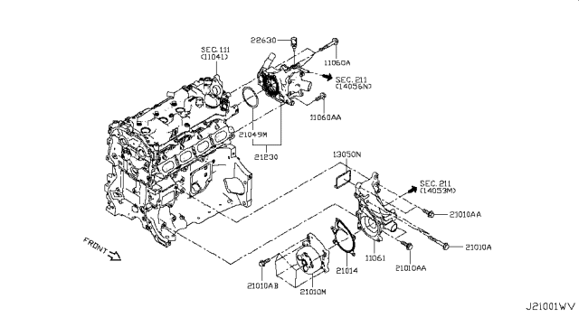 2019 Infiniti QX50  Seal-O Ring Diagram for 210495NA3A