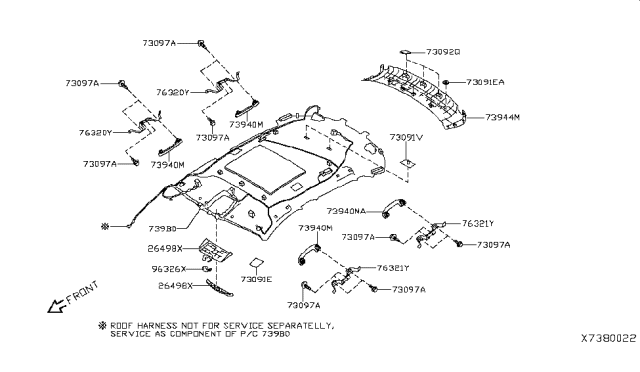 2019 Infiniti QX50 Clip-Door Diagram for 739981MA0A