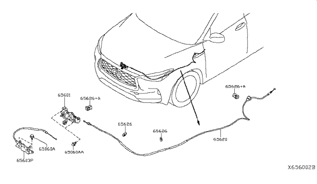 2019 Infiniti QX50 Clamp-Control Cable Diagram for 65625EA500