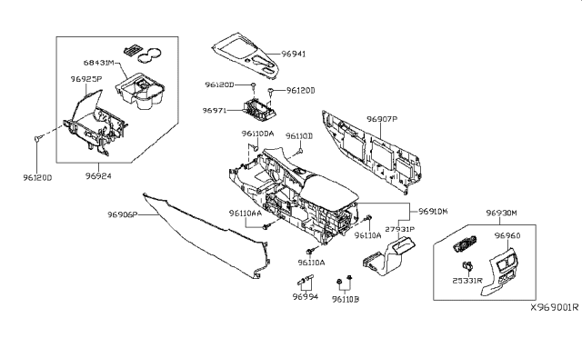 2019 Infiniti QX50  Holder-Cup, Console Box Diagram for 684315NA0A