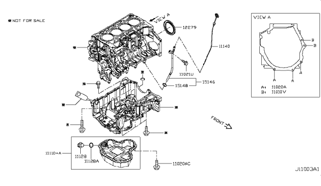 2019 Infiniti QX50  Oil Pan Assembly Diagram for 111105NA0B