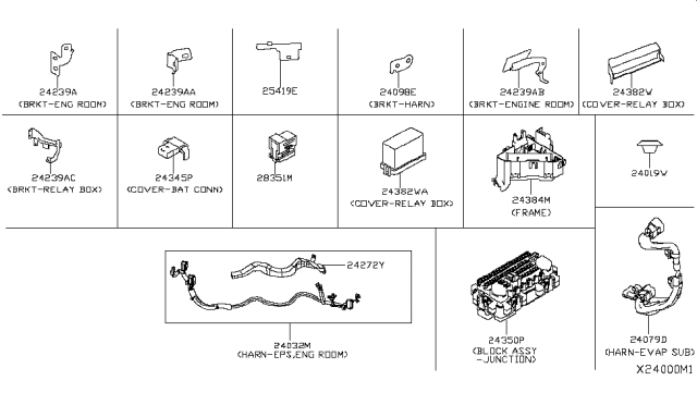 2019 Infiniti QX50 Harness-Sub, Evaporation Diagram for 241675NA0A