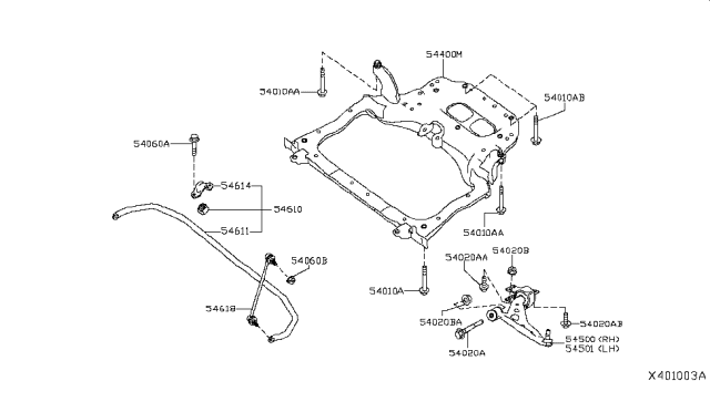 2019 Infiniti QX50 Nut-Knuckle Spindle Diagram for 402627S16C