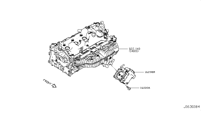2019 Infiniti QX50 Chamber Assy-Throttle Diagram for 161195NA0A