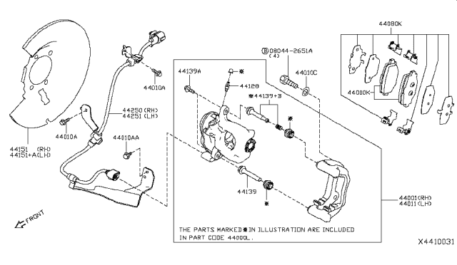 2019 Infiniti QX50  Plate BAFFLE Diagram for 441615NM0A