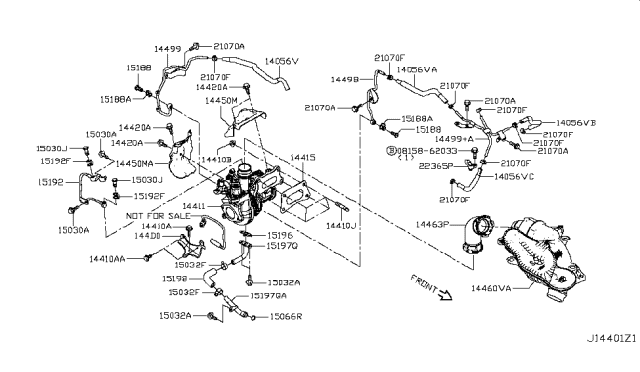 2019 Infiniti QX50  Tube-TURBOCHARGER Oil Feed Diagram for 151925NA0B
