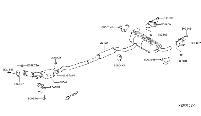 2019 Infiniti QX50  Gasket-Exhaust Diagram for 206925NA0A