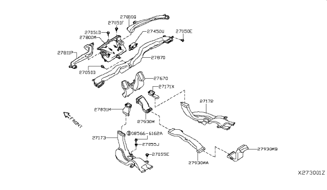 2019 Infiniti QX50 Air Purifier Complete Diagram for 274508991A