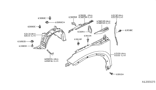 2019 Infiniti QX50 Fender - Front, RH Diagram for FCA005NAMA