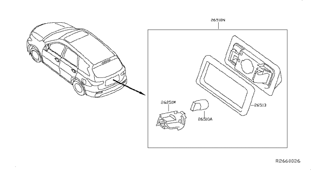 2018 Infiniti QX60 Packing Lens Diagram for 265139Y000