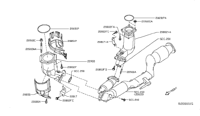 2015 Infiniti QX60  Bolt Diagram for 140698J100