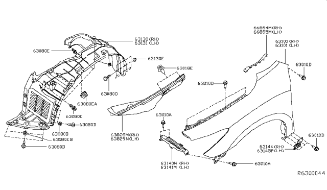 2017 Infiniti QX60  Clip Diagram for 0155305233