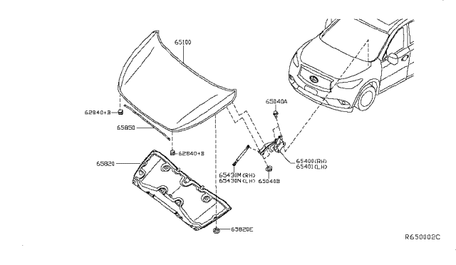 2019 Infiniti QX60 Nut Diagram for 8049740U0B