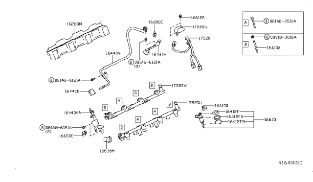2017 Infiniti QX60  Bracket-Fuel Tube Diagram for 175286KA0D