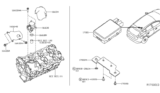 2019 Infiniti QX60  Insulator-Fuel Pump Diagram for 166346KA0B