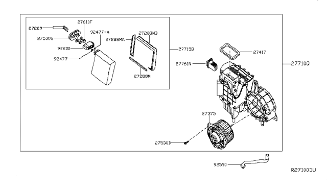2013 Infiniti JX35  Cover-Grommet Diagram for 925653KA0A