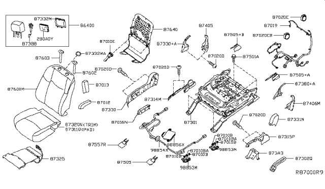 2013 Infiniti JX35  Clip Diagram for 871831AA0A