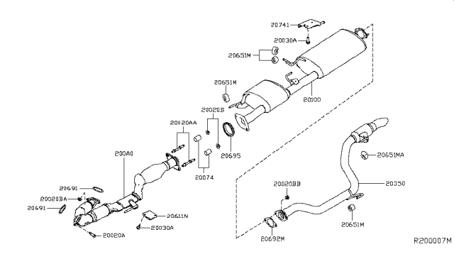 2019 Infiniti QX60  Gasket-Exhaust Diagram for 20692JF00A