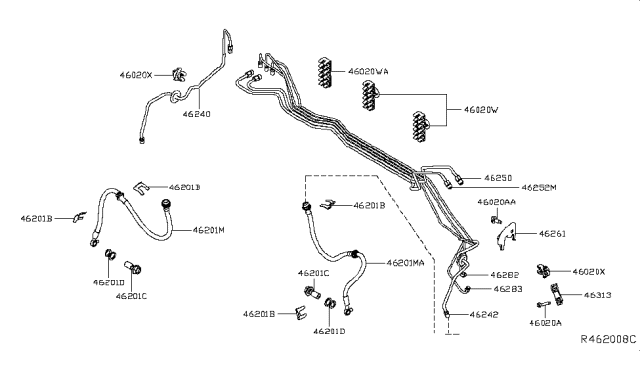 2015 Infiniti QX60 Clamp Diagram for 462893JA2A