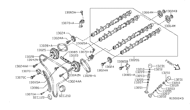 2015 Infiniti QX60  Guide Chain Ten Diagram for 130859HP1A