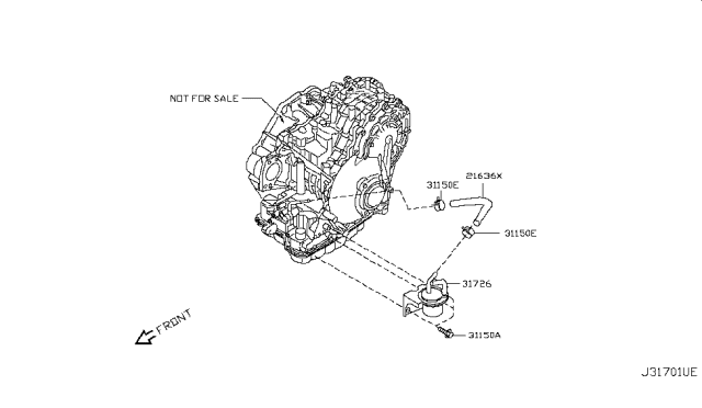 2014 Infiniti QX60 Hose - Auto Transmission Oil Cooler Diagram for 216361XE0A