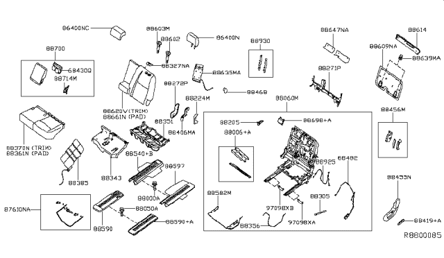 2014 Infiniti QX60  Clip-Spring Diagram for 970983JA0A